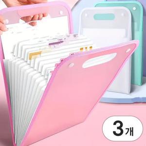 리미시아 13포켓 인덱스 아코디언 A4파일, 4.화이트+핑크+민..., 3개