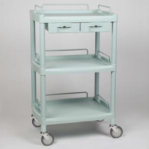 [열린세상] 다용도 병원 드레싱 3단 가드레일 서랍 2칸 높은 이동카트 Y-201HH