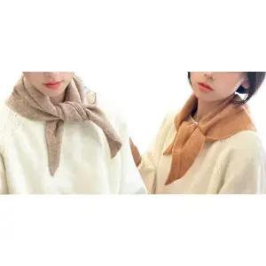 포근한 삼각 니트스카프 2세트 미니머플러 미니숄 헤어두건