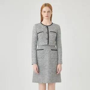 [LINE](센텀시티점)[라인어디션] [BYLYNN]배색라인 트위드 원피스 NGOPOJ9900