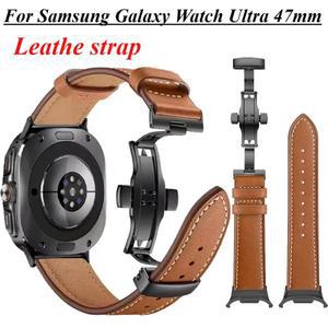 갤럭시 워치 울트라 2025 47mm용 고급 가죽 스트랩, 액세서리 팔찌