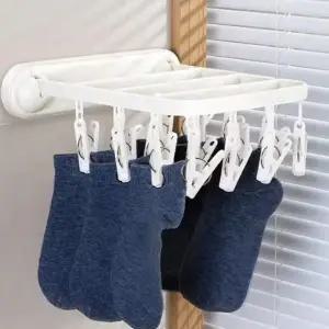 다기능 접이식 빨래집게 속옷 양말 무타공 17개집게