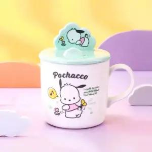 고품질 산리오 포차코 뚜껑 거치대 머그컵 400ml 유아컵 물컵 아동컵 (WE4B21B)