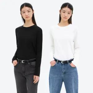 [에잇세컨즈] 수피마 코튼 긴소매 티셔츠 (355141LY2) (2종)