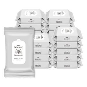 두리 베비스킨 물에 풀리는 천연펄프 비데 물티슈 리필 60매 20팩