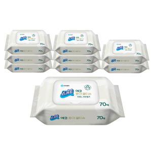 유한킴벌리 스카트 에코 종이 물티슈 캡형 70매 9개 42501-03