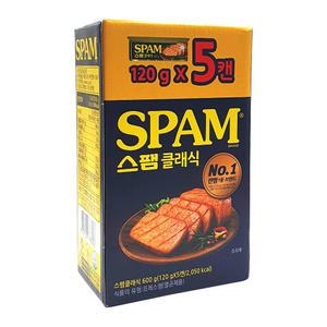 cj제일제당 스팸 클래식 120g x 5캔 1인 한끼 작은 소형 사이즈 씨제이 작은 통조림 햄세트 스펨 부대찌게