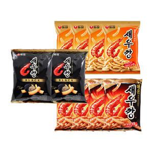 농심 새우깡 90g, 4개 + 매운 새우깡 90g, 4개 + 새우깡 블랙 72g, 2개