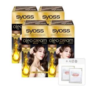 사이오스 올레오크림 새치커버 염모제 3N 로얄브라운, 4개 + 증정( 염색키트, 2개 )