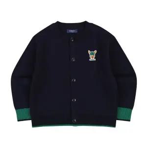 [캉골키즈](강남점)[강남]뉴 심볼 패치 니트 가디건 QD 0001 네이비 (AQDCCD00010NV)