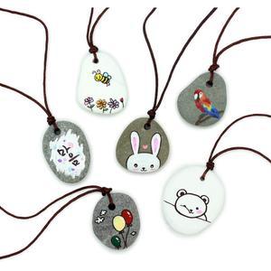 색다른 목걸이만들기 자연물 돌그림그리기 스톤목걸이만들기 10개 취미활동