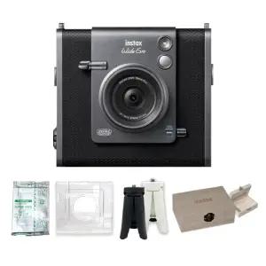 후지필름 인스탁스 와이드 에보 EVO 하이브리드 카메라 + 투명 케이스 + 필름 10장 포함 선물세트