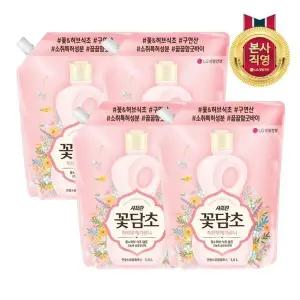 [엘지생활건강]샤프란 꽃담초 부케가르니 섬유유연제 연꽃 리필 1.6L x 4개