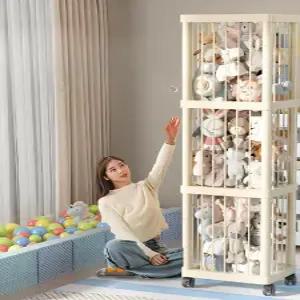 인형 정리함 그물 바퀴 양 수납함 보관함 봉제인형