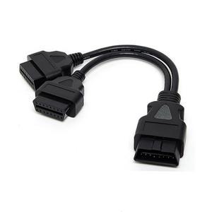 OBD2 연장 케이블 30CM 스플리터 수듀얼 암 Y 12 16 핀 어댑터 진단 스트레이트 J1962 수