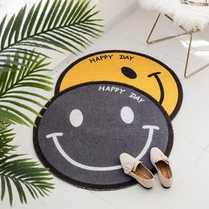 귀여운 원형 스마일 현관 매트 웰컴 포인트 발매트 코일 카페