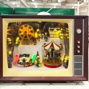 크리스마스 멜로디 티비 장식 코스트코 45cm LED 램프 무드등 선물 뮤직박스 카페 소품