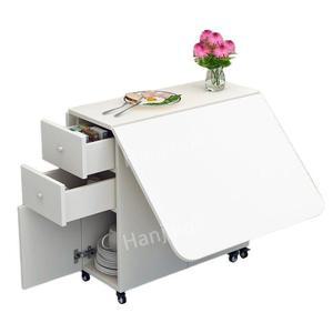 공간활용 접이식 식탁 화이트 4인용 틈새 확장형 간이