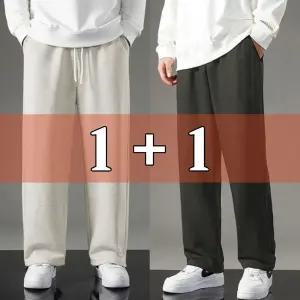 (2장) 4color 베이직 웜데이 기모 와이드팬츠 (4컬러/3사이즈) / 데일리 바지 기모 밴딩바지 와이드