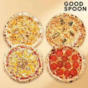 [미스터네이처]굿스푼 나폴리 화덕피자 4종 4판 고르곤졸라 마르게리따 페페로니 자연치즈 냉동 간식 배달