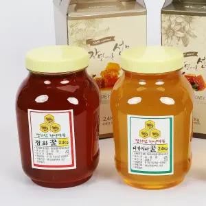 강화 천연 벌꿀 아카시아꿀 .잡화꿀 1.2kg,2.4kg