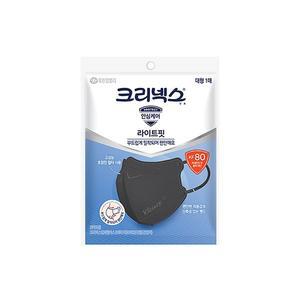 [크리넥스] KF80 라이트핏 마스크 블랙 대형 50P