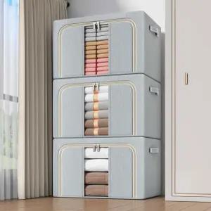 대용량 프리미엄 접이식 수납 리빙박스 옷 이불 정리함 보관함 보관 박스 수납장 침대밑 이불장 옷장 언더베드 장난감 선반 정리 패브릭 펜트리