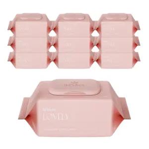 베베앙 러블리 핑크 물티슈 캡형 100매 x 10팩 대용량 아기물티슈