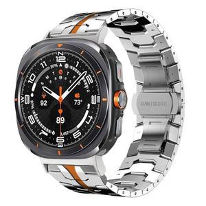 갤럭시 워치 울트라 밴드 47mm(2025/2024), 견고한 남성 스테인리스 스틸 교체 링크 금속 팔찌와 호환되는 WONJOY