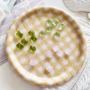 [6개]관통형 8mm 크리스탈 클로버 3종 3-303-10 비즈공예 팔찌팬던트