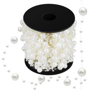 1 롤 인조 스트링 웨딩 가랜드 진주 체인 크리스마스 트리 공예 홈 비즈 장식품