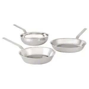 스테니 인덕션 무연마제 통5중 스텐후라이팬 세트 2개