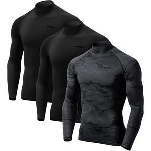 TSLA 남성용 UPF 50+ 모의 긴팔 압박 셔츠, 운동용 운동 수상 스포츠용 베이스 레이어