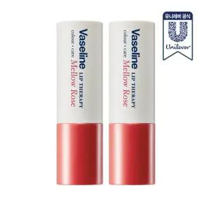 [유니레버공식]  바세린 립 컬러+케어 멜로우 로즈 4.2g 2개
