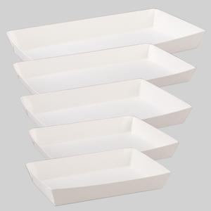 종이트레이 100개 / 사각 종이접시 일회용기 포장용기