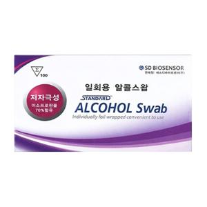 SD 에스디 일회용 알콜솜 알콜스왑 100매 코드프리 글루코나비 스탠다드링크0.3