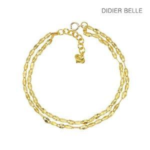 [디디에벨라] 24k 샤인 컷팅 두줄 팔찌3.75g
