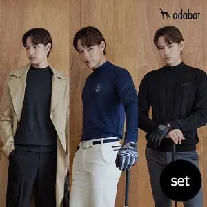 [아다바트] 남성 모크넥 와펜 스웨터 3종세트