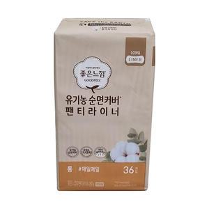 좋은느낌 유기농순면 17.5cm 생리대 팬티라이너 롱 36개입 3개