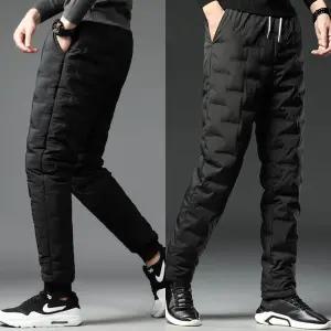 남성 방한 패딩 바지 남자 솜 누빔 스판 작업복 일자 밴딩 조거 팬츠