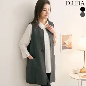 [드리다]엄마옷 드리다 여성 장식 조끼 봄 가을 빅사이즈 정장 롱 베스트 40-