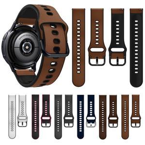 삼성 갤럭시 워치 액티브 2 용 정품 가죽 밴드, 스마트 스트랩, 너비 20mm, 44mm