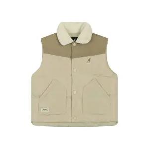 [캉골키즈](천안아산점)부클 카라 컬러블럭 패디드 베스트 RD 0001 베이지 (ARDCVT00010BE)