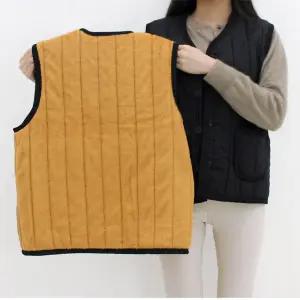 융털 패딩 베스트 조끼 / 남녀공용 F-3XL 방한 겨울 가디건 단추