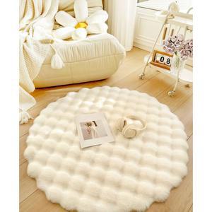 풍 토끼털 원형 러그 소파 매트리스 거실 티 테이블 베드 퍼프