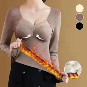 캡내장 피치 기모 긴팔내의 브라 내복 내복상의 여성 여자 기모내의 겨울 어른 보온