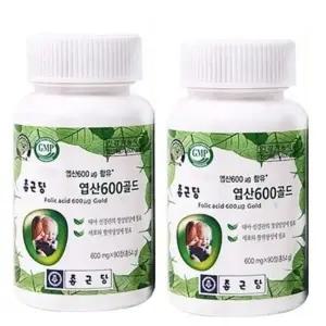 종근당건강 엽산600골드 600mg x 90정 1+1 레몬추출분말 과일채소 혼합분말