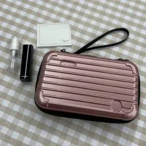 여행용 미니 하드캐리어 파우치 가방 로즈골드