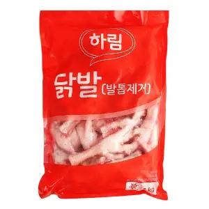 하림 발톱제거 통닭발 1kg / 뼈있는닭발 / 냉동생닭발