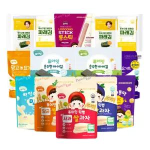 퓨어잇 아기과자 간식 모음전 떡뻥 스틱 링 과일칩 아기김